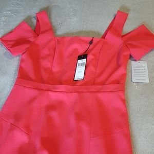 BCBG cut off shoulder dress